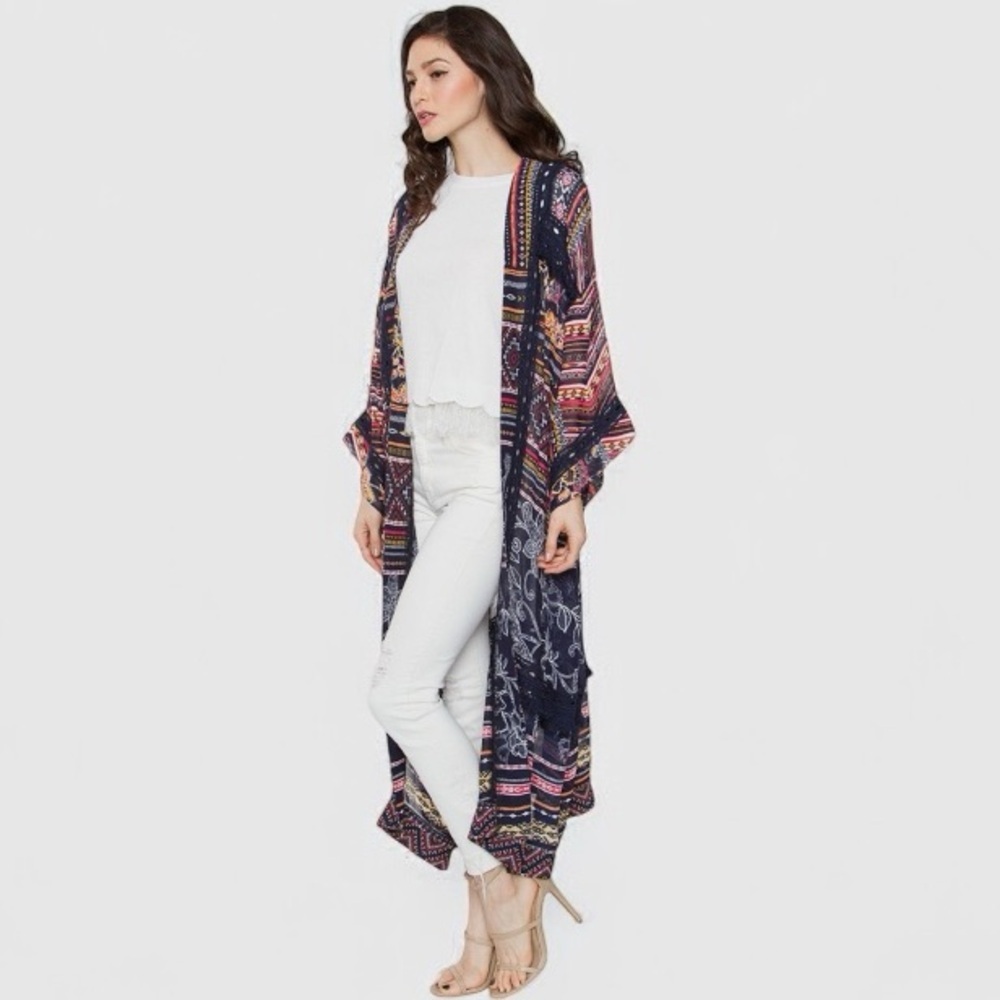 SugarLips Open Front Boho Sawyer Kimono Duster NWT Size XS/S